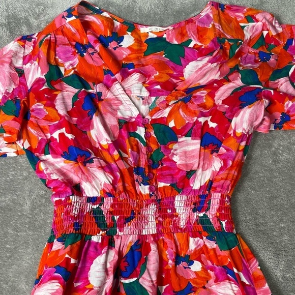 Abel The Label Dress Womens XS Pink Santa Cruz Tropical Island Beach Floral Midi - Picture 6 of 9